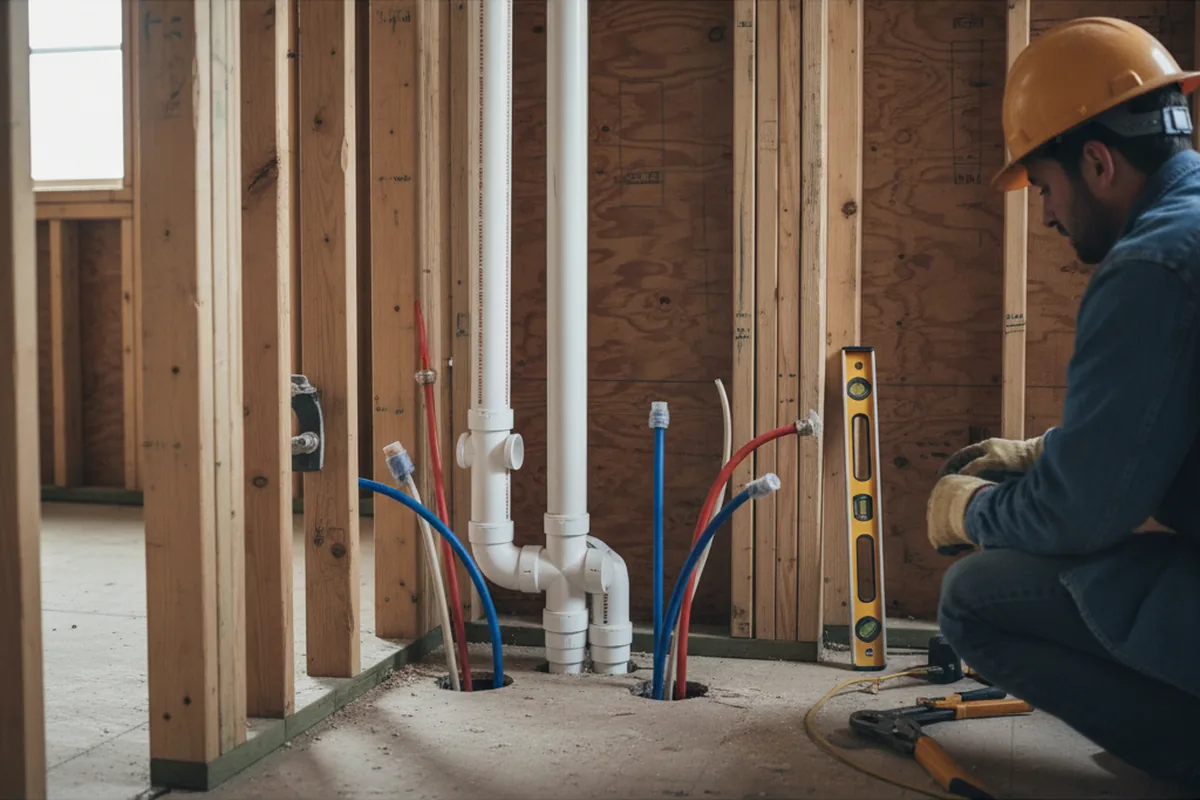 Drain and supply rough-in during Garbage Disposal Repair in Orient